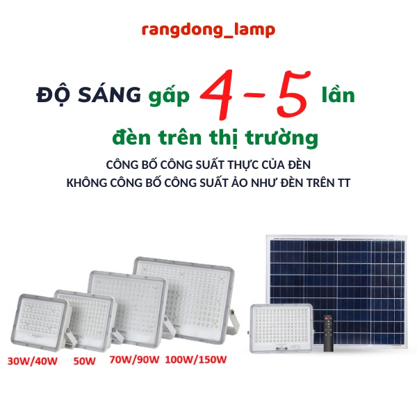 Đèn Chiếu pha Năng lượng mặt trời 50W Rạng Đông siêu sáng CP02.SL.RF 50W