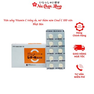 Viên uống Vitamin C trắng da, mờ thâm nám Cinal C 100 viên Nhật Bản