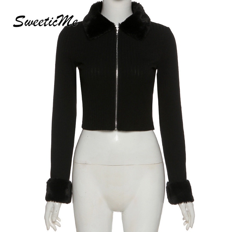 Áo Cardigan Dệt Kim Tay Dài Màu Trơn Dáng Ôm Phối Khóa Kéo Thời Trang   Cho Nữ