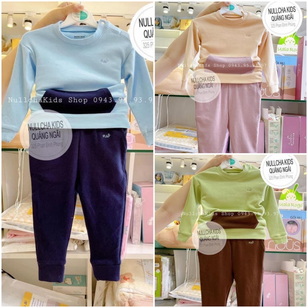 (Xả) Bộ nỉ dày ấm Nature wear 0-3 tuổi