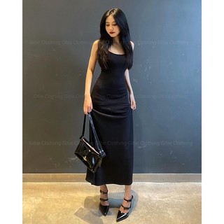 [D20] Đầm basic hai dây dáng dài xoè ảnh độc quyền nhà GiTie