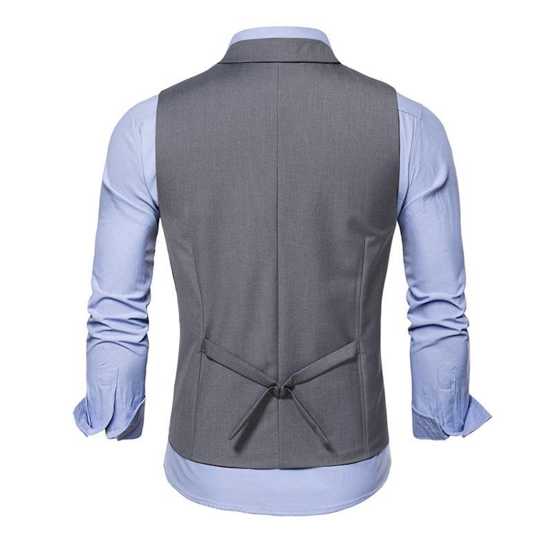 Áo Gile, Áo Gile Nam Áo Cổ Vest  họa tiết Kẻ Sọc, 2 Màu Đen Xám chuẩn quý ông  Mã H65