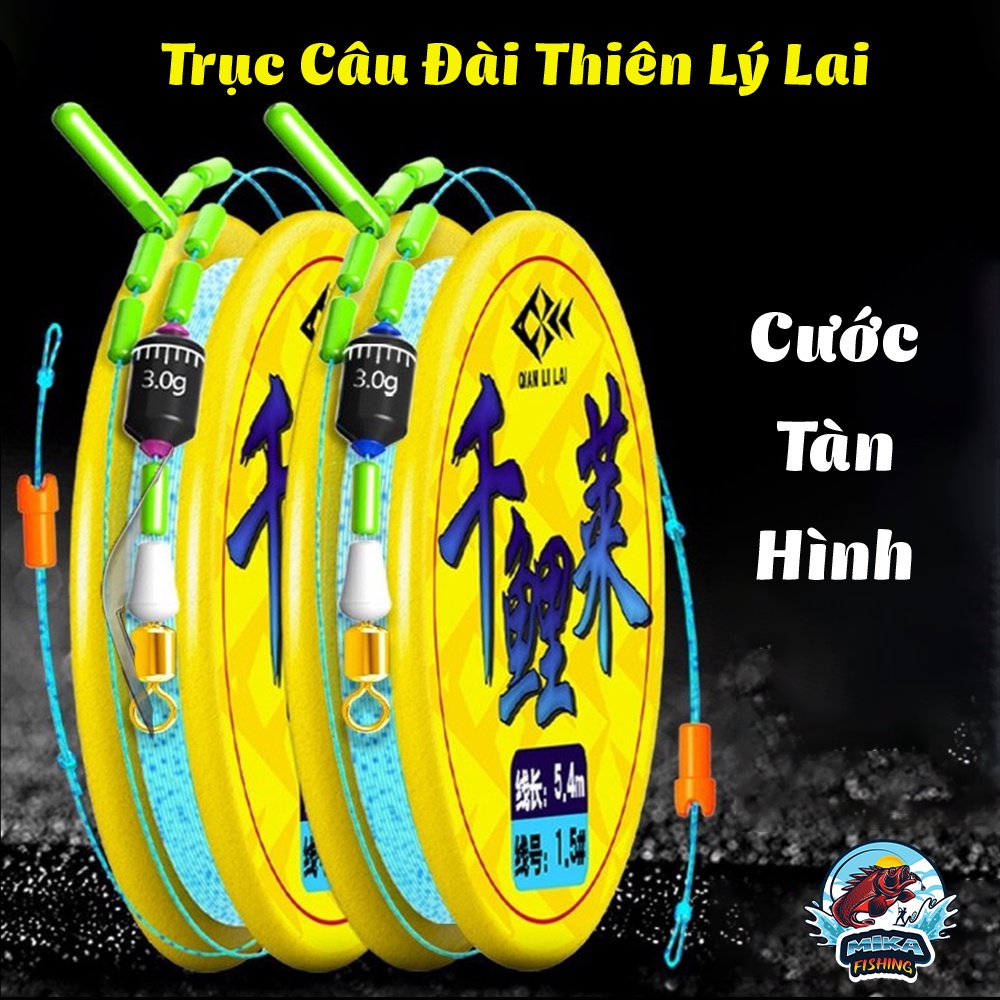 Trục Câu Đài Thiên Lý Lai Buộc Sẵn Tàng Hình Cao Cấp Màu Vàng Dùng Cho Cần Câu Từ 3m6 -7m2