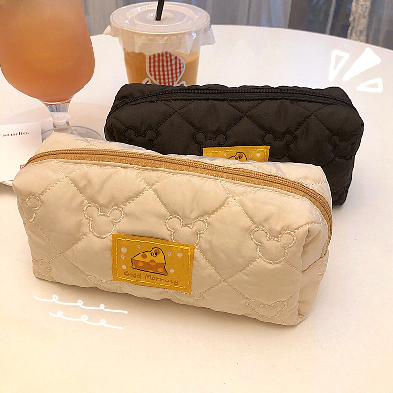 Túi Đựng Bút Cỡ Lớn In Hoạt Hình Phô Mai Dễ Thương Cho Học Sinh