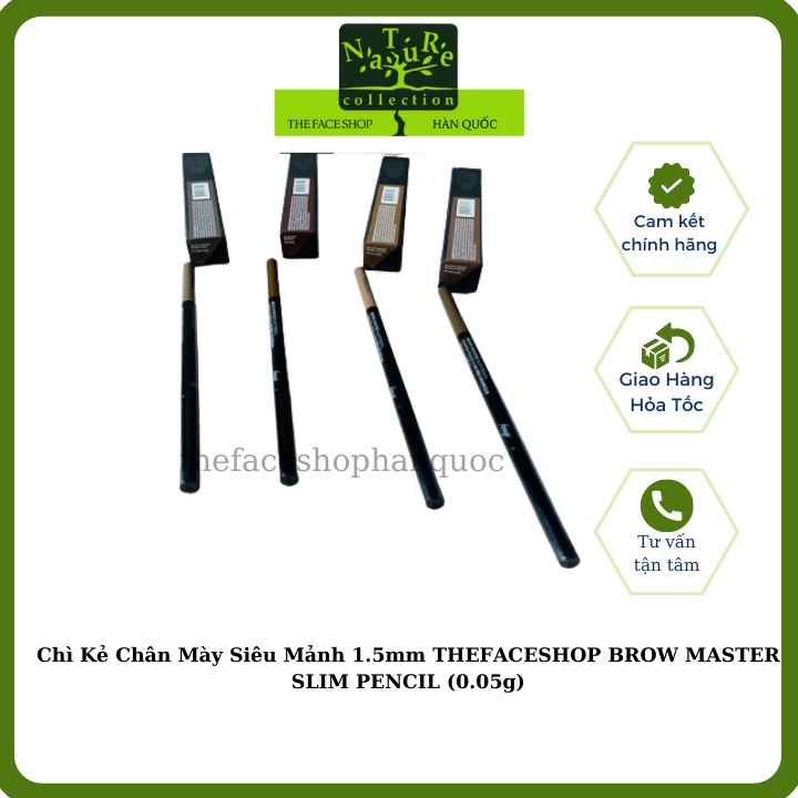 Chì kẻ mày dạng đầu nhỏ trang điểm chân mày lông mày The Face Shop fmgt Brow Master Slim Pencil 0.05g