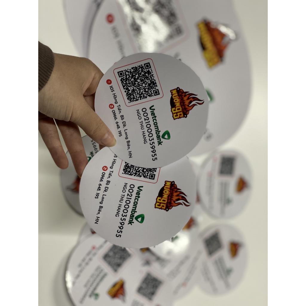 Decal in sticker dán mã QR số tài khoản - Làm theo yêu cầu
