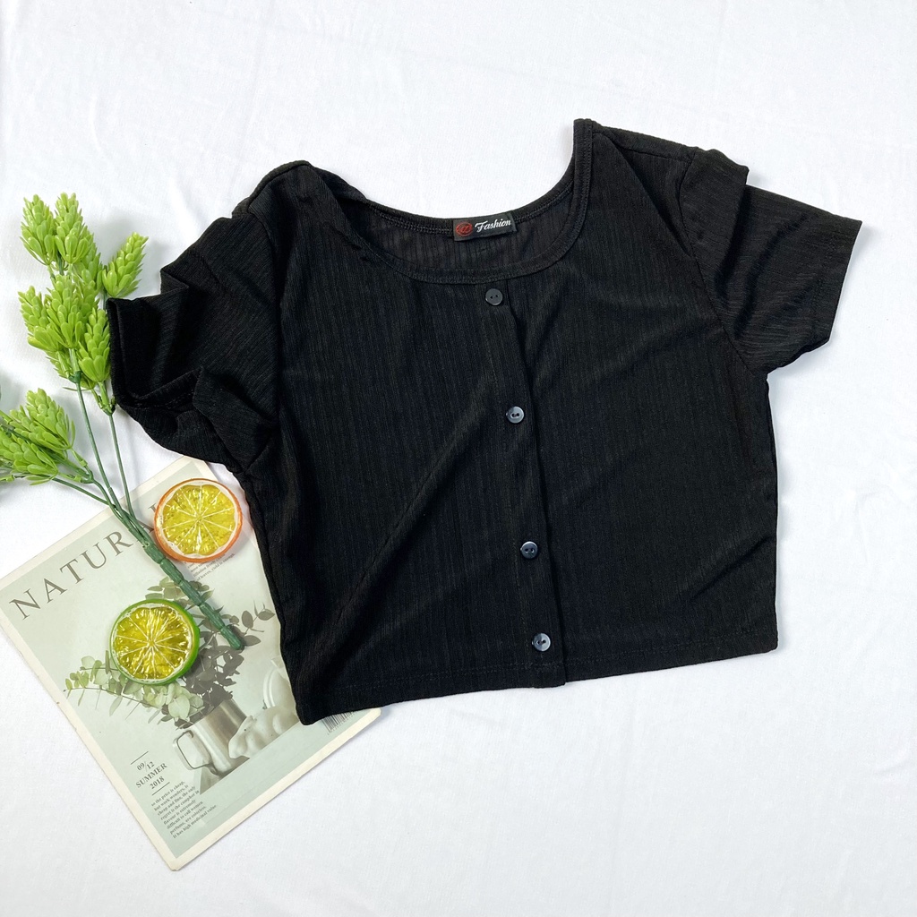 Áo thun tay ngắn freesize từ 35-42kg Thun borip mềm cho Nữ dáng Croptop - AO26