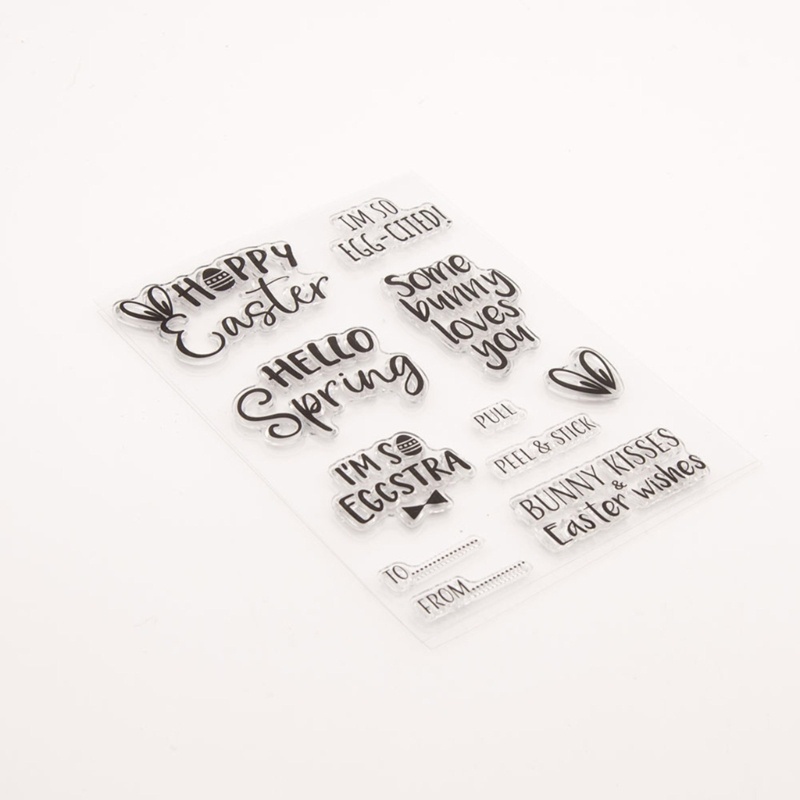 Khuôn Cắt Bằng Silicone Trong Suốt In Nổi Chủ Đề Lễ Phục Sinh Dùng Trang Trí Sổ Tay DIY