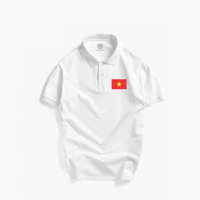 Áo Thun Polo Cá Sấu Vải 4 Chiều Thêu lá Cờ Đỏ Sao Vàng Việt Nam Phù Hợp Cho Cả Nam Và Nữ