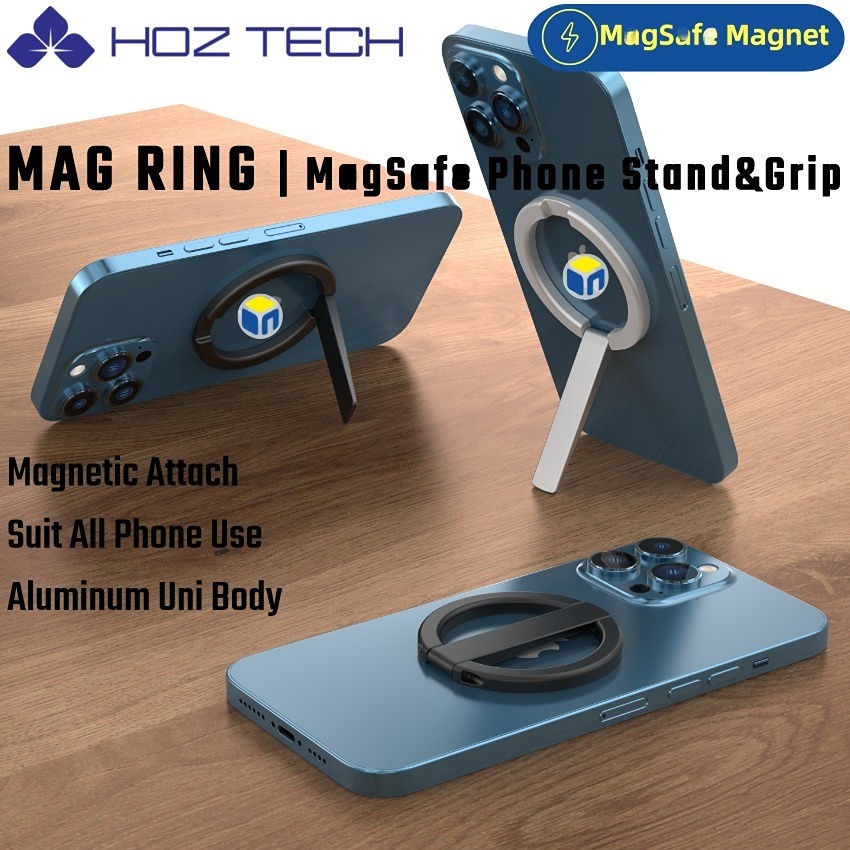 Inovagen MAG Nhẫn Đỡ Điện Thoại Nhôm Có Thể Gập Lại Và Điều Chỉnh Được Với Miếng Dán Kim Loại