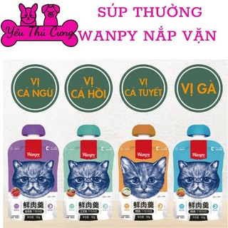 Súp thưởng wanpy nắp vặn 90g - pate dạng soup cho mèo-yêu thú cưng