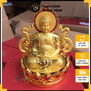 TƯỢNG PHẬT TỔ NHƯ LAI MẠ VÀNG ( HAI MẶT ) PHONG THỦY, ĐẶT TAPLO XE Ô TÔ 