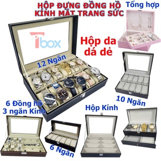 Hộp đựng đồng hồ, hộp đựng trang sức, nhẫn, kính mắt bằng da cao cấp
