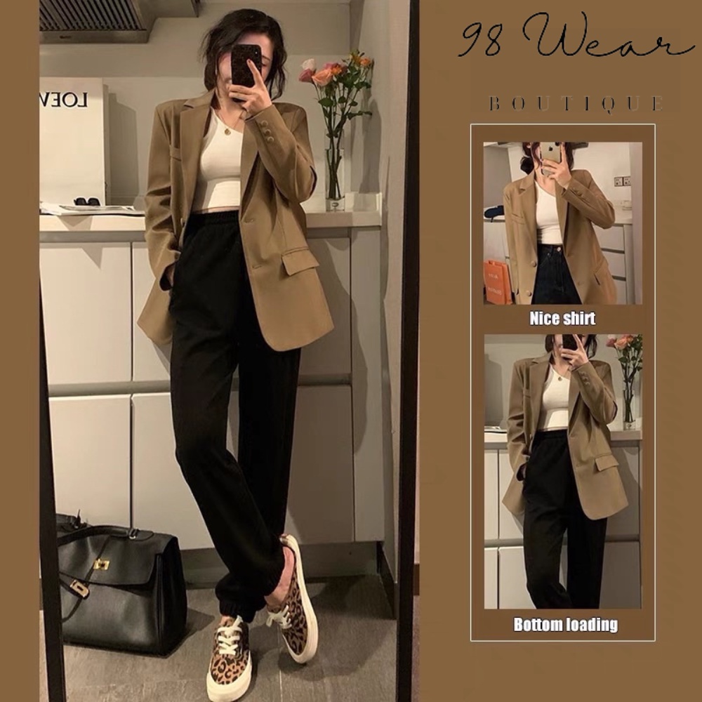 Áo blazer nữ, áo khoác blazer nữ dài tay phong cách hàn quốc chất tuyết mưa kết hợp quần jeans, chân váy đi chơi | BigBuy360 - bigbuy360.vn