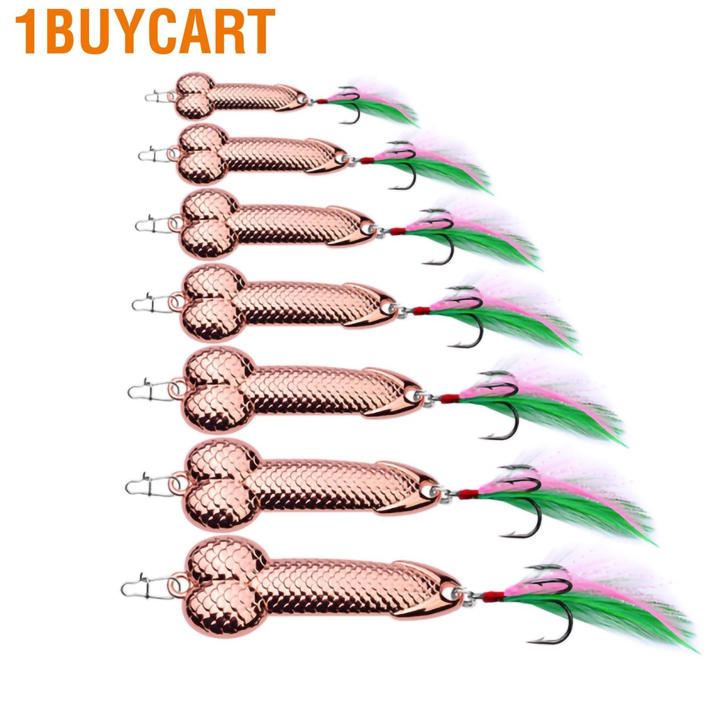 1buycart Sequins Spoon Fishing Lures with Feather Hook Metal Bait for Freshwater and Seawater