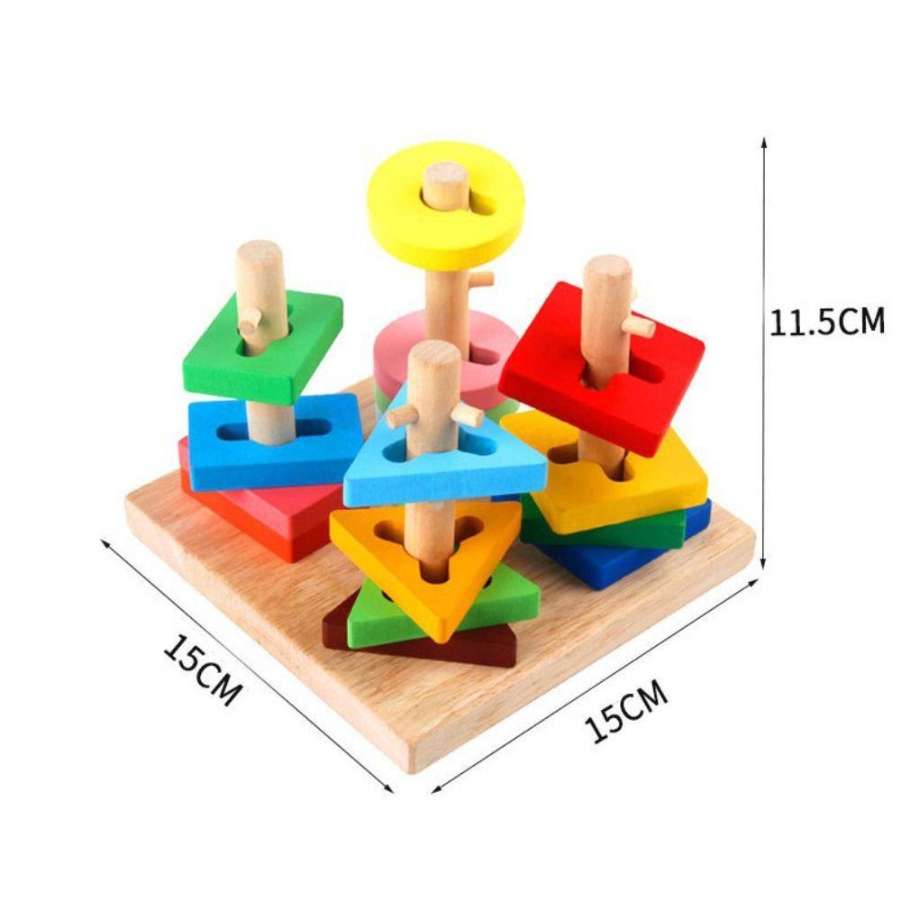 Đồ Chơi Lắp Ghép Khối Gỗ Nhiều Màu Phát Triển Trí Thông Minh Giáo Dục Sớm Cho Trẻ Em