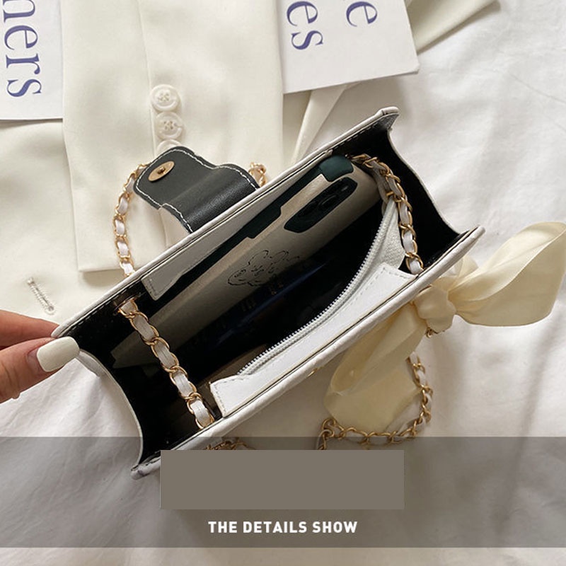 Mischa Túi Đeo Chéo Vai Bằng Da PU Màu Trơn Họa Tiết Hình Thoi Thời Trang