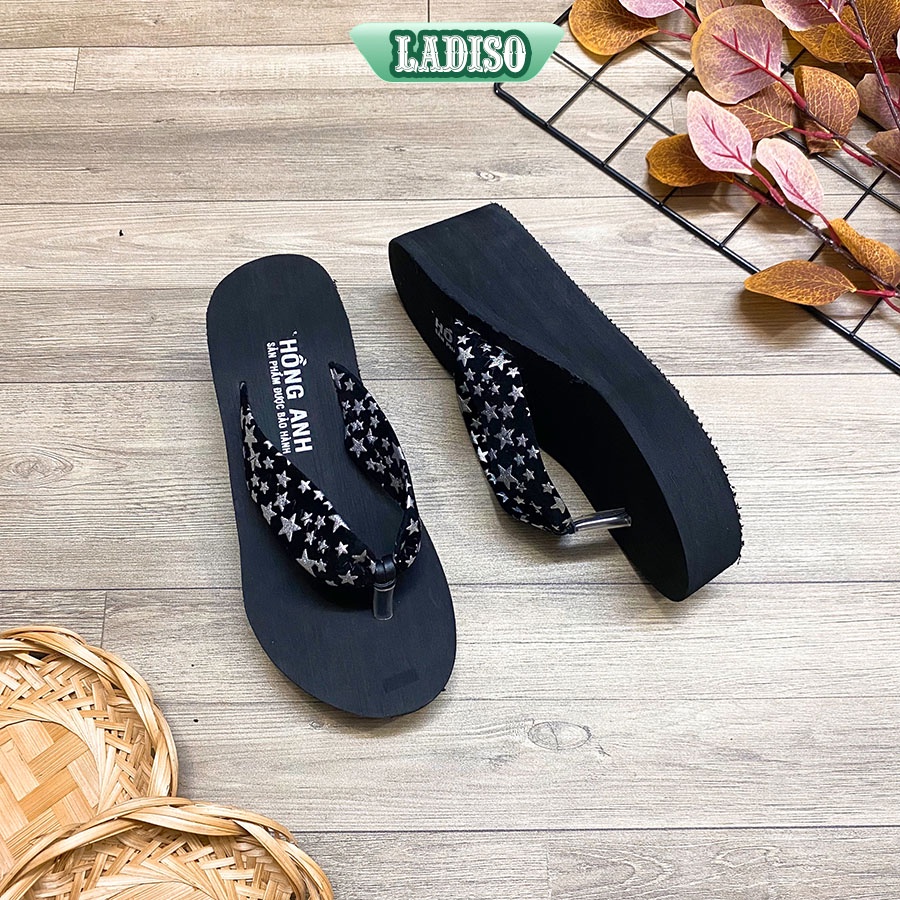 Dép quai kẹp nữ đế xuồng họa tiết ngôi sao sành điệu thời trang LADISO- TT464