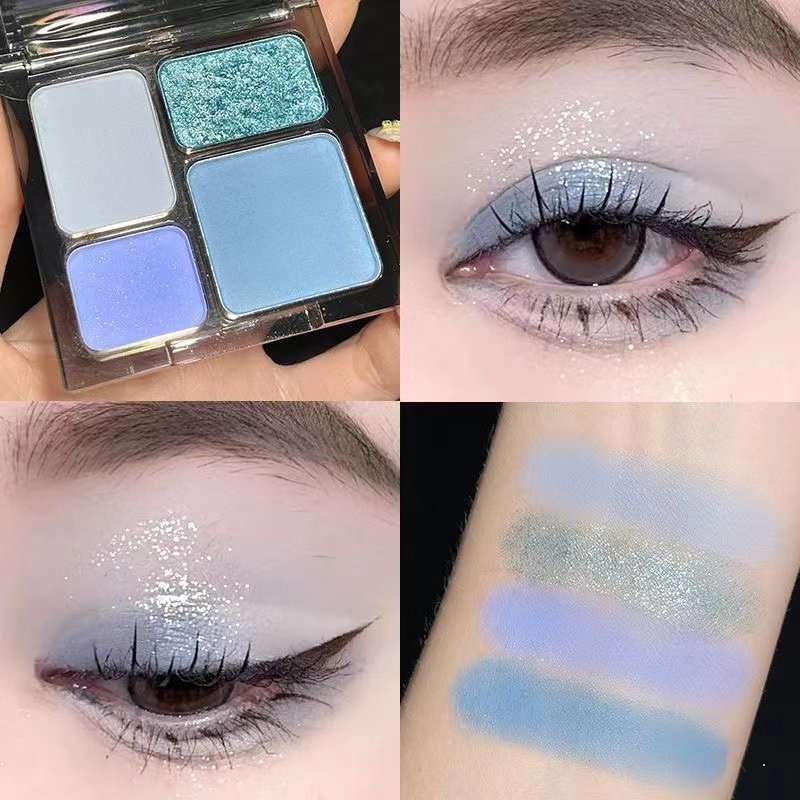 Bảng Phấn Mắt 4 Màu Sắc Hiệu Ứng Lì / Ánh Ngọc Trai Phong Cách Phương Tây