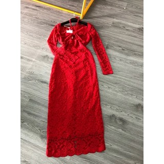 [Ảnh Thật ]Váy body đỏ ren TKCC