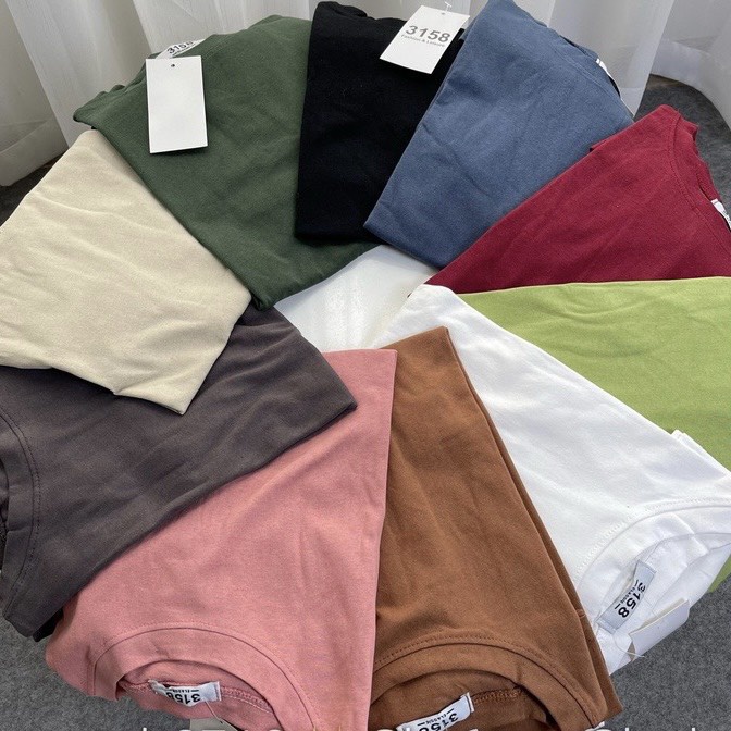 Áo phông 3158 TRƠN COTTON KHÔ nhiều màu_UNISEX