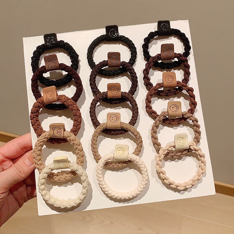 Bộ 5 Dây Buộc Tóc Cao Su Co Giãn Hình Gấu Đơn Giản Cho Nữ