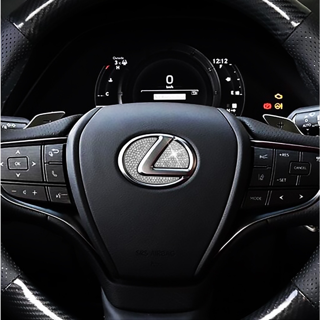 Miếng Dán Trang Trí Logo Vô Lăng Xe Ô Tô Đính Đá Kim Cương Nhân Tạo Nổi Bật, Sang Trọng