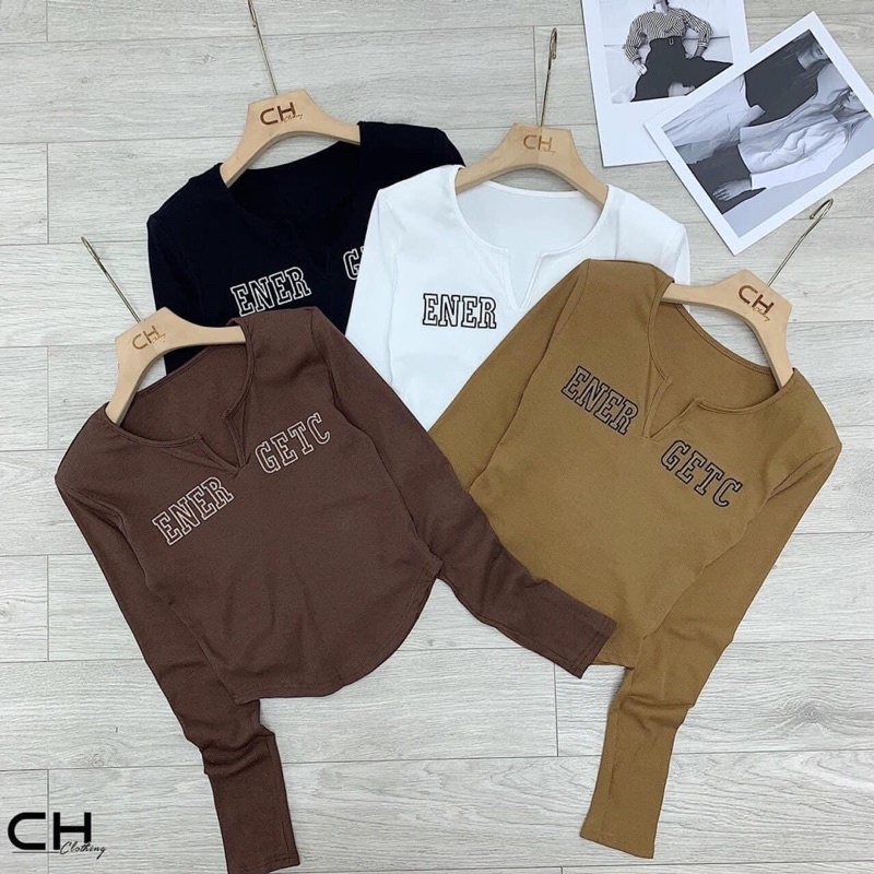 Áo Len Tăm Cổ Khoét Tim V Thêu Chữ Siêu Hot