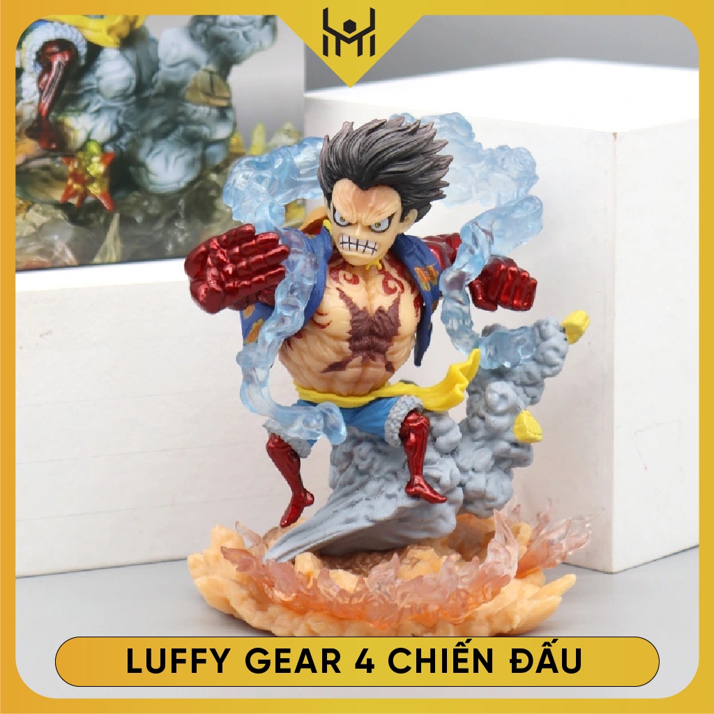 Mô Hình One Piece Luffy, Luffy Gear 4 ở trạng thái chiến đấu, cao 13cm, nặng 350 gram, có hộp màu