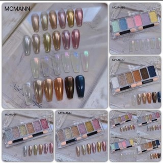 Tráng gương 6 màu dạng nén trang trí móng