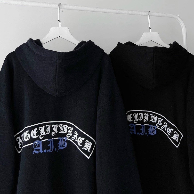 (Sale FreeShip) Aó khoát nỉ khóa kéo cao cấp,áo khoát nam nữ dáng rộng in chữ nổi cực xinh,nón 2 lớp có dây luồng