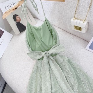 Đầm Maxi Cổ Yếm Nơ Lưng