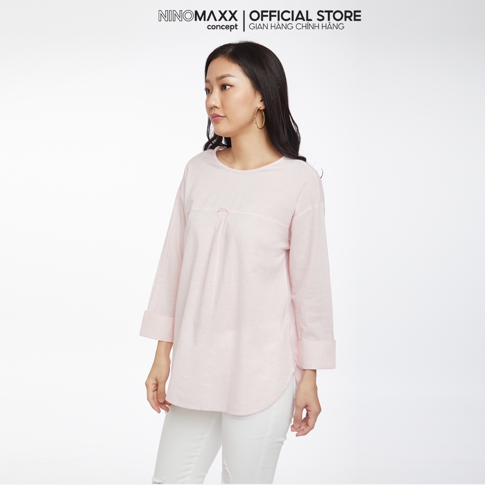 NINOMAXX Áo Kiểu Nữ Cổ Tròn Lai Bầu 100% cotton 1910030