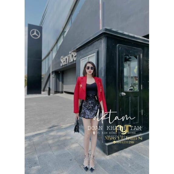 Chân váy nhũ kim sa phong cách Hàn Quốc cá tính