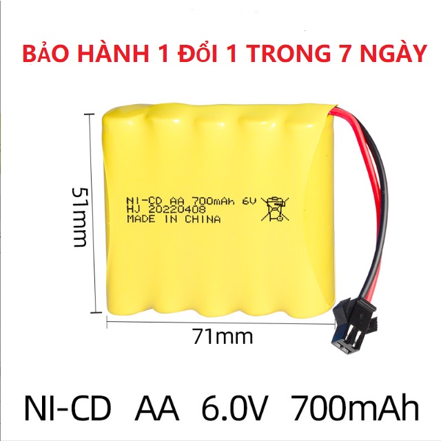 Pin 6v 700mah NiCd đồ chơi xe điều khiển có thể sạc lại