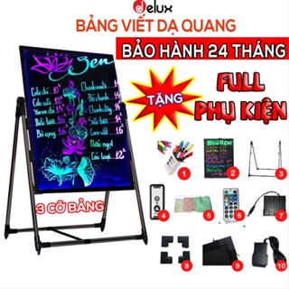 Bảng Viết Dạ Quang, Bảng Led Huỳnh Quang 70x90cm, Nhiều Kích Thước, Tặng Full Phụ Kiện 10 MÓN