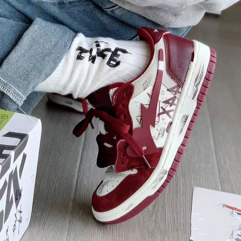 Hàng Có Sẵn Giày Thể Thao In Họa Tiết Graffiti Phong Cách chic Dễ Phối Đồ Cho Nữ