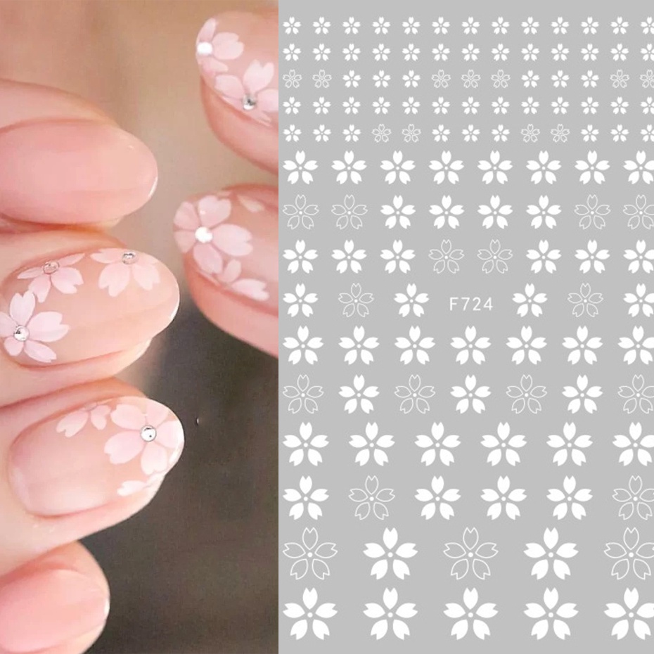 1 Miếng Dán Móng Tay Hình Hoa Anh Đào NLF728-737