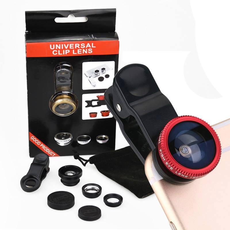 Bộ Ống Lens Chụp Hình Cho Điện Thoại Universal Clip Lens 3 In 1