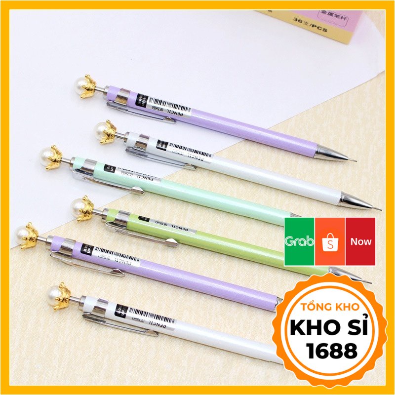 Bút chì kim học sinh đính vương miện - Ngòi 0.7mm - bảo vệ ngòi chì khi sử dụng văn phòng phẩm E1011