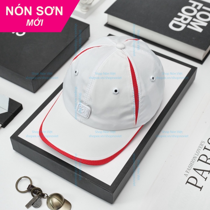Mũ Lưỡi Trai Nón Sơn Logo Vuông Trắng Viền Đỏ Chính Hãng Hàng Chuẩn Tem 7 Màu Cao Cấp Mới / Nón Kết Sơn shopnonviet