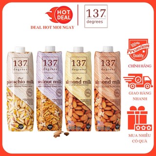 Sữa Hạt 137 Degrees Hạt Dẻ/Mắc ca/Yến Mạch Hạnh Nhân/Óc Chó/Lúa Mạch Nguyên Chất Không Đường Hộp 1L