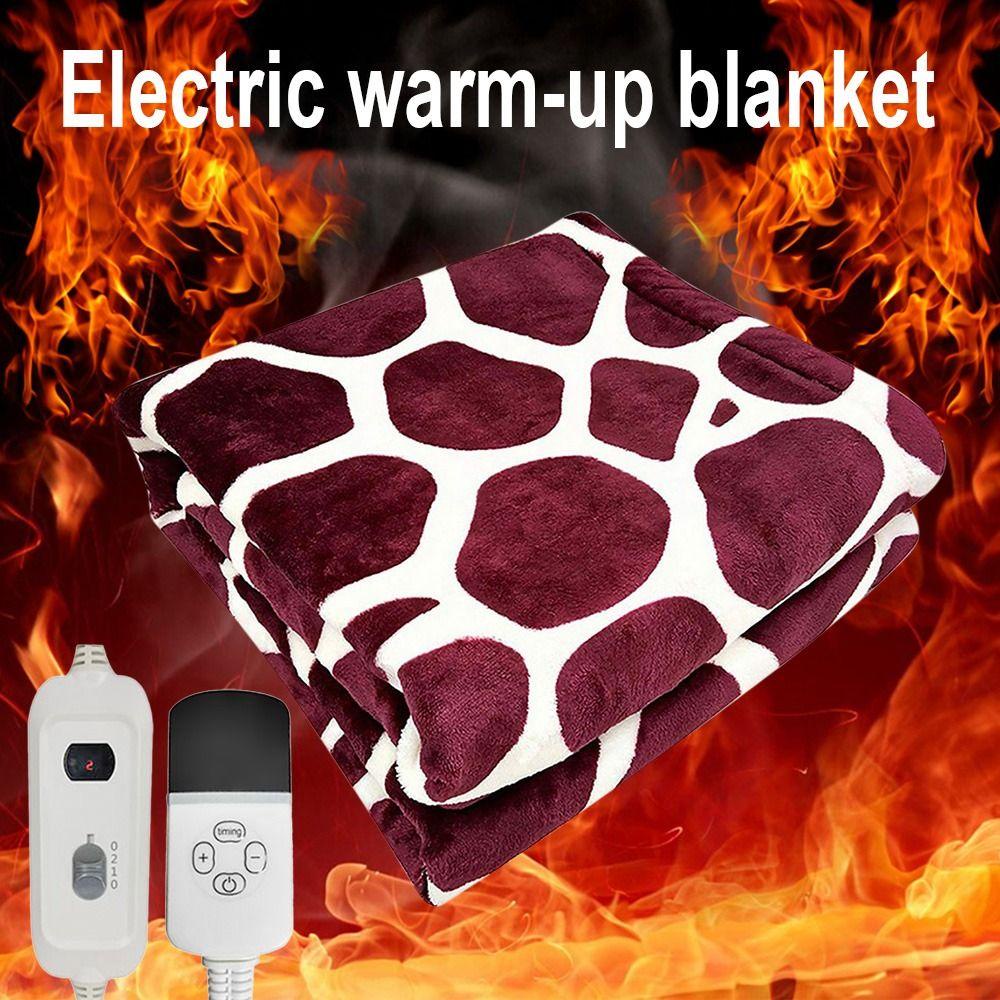 Chăn Đệm Sưởi Ấm Điện Tử Bằng Vải Flannel Mềm Mại In Họa Tiết Hươu