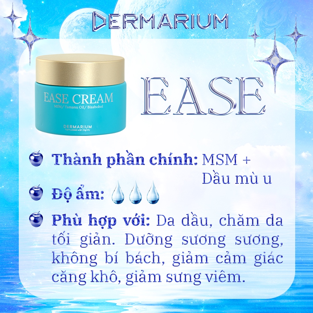 Gel dưỡng ẩm làm dịu da, giảm viêm Dermarium Ease Cream - kem dưỡng dễ dãi cho mọi loại da