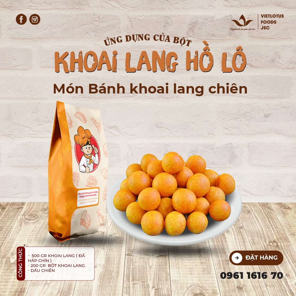 Bột Làm Bánh Khoai Mỡ,Khoai Lang Kén, Khoai lang hồ Lô, Nấu Chè - Pha sẵn nguyên liệu nhập khẩu Thái Lan [Orange Chef]