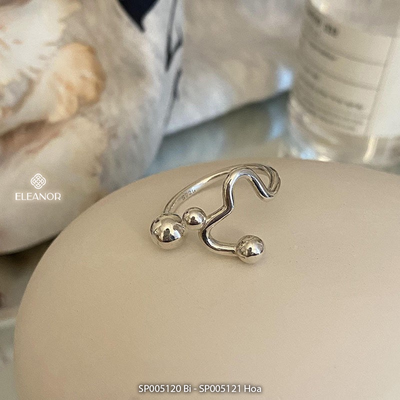 Nhẫn nữ hở bạc 925 Eleanor Accessories thiết kế viền hoa phụ kiện trang sức 5120