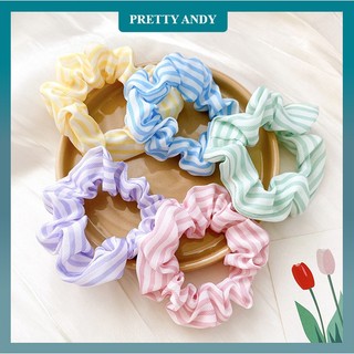 Dây buộc tóc scrunchies hoạ tiết kẻ sọc,ca rô phong cách Hàn Quốc , dây cột tóc scrunchies hoạ tiết trái cây siêu bền nh