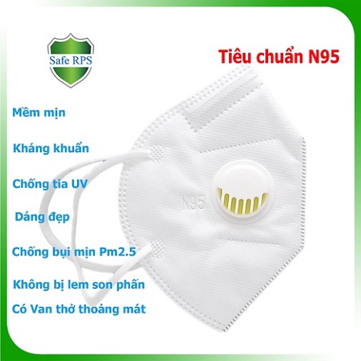 Khẩu trang y tế N95 Có Van Thở 5 lớp siêu thoáng kín