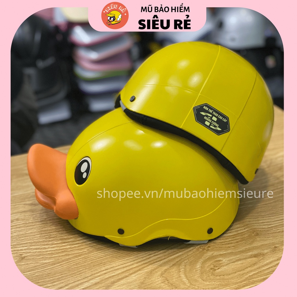Mũ bảo hiểm Con Vịt Dành Cho Người Lớn Hàng Loại 1 Cao Cấp Xốp Dày Đạt Chuẩn Có Tem Kiểm Định An Toàn Giao Thông