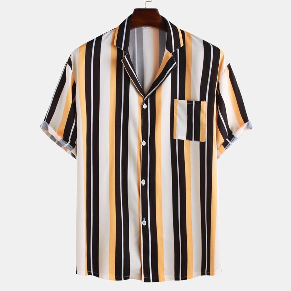 Áo sơ mi nam họa tiết tay ngắn Revere Shirt CAO CAP ASM202 form suông
